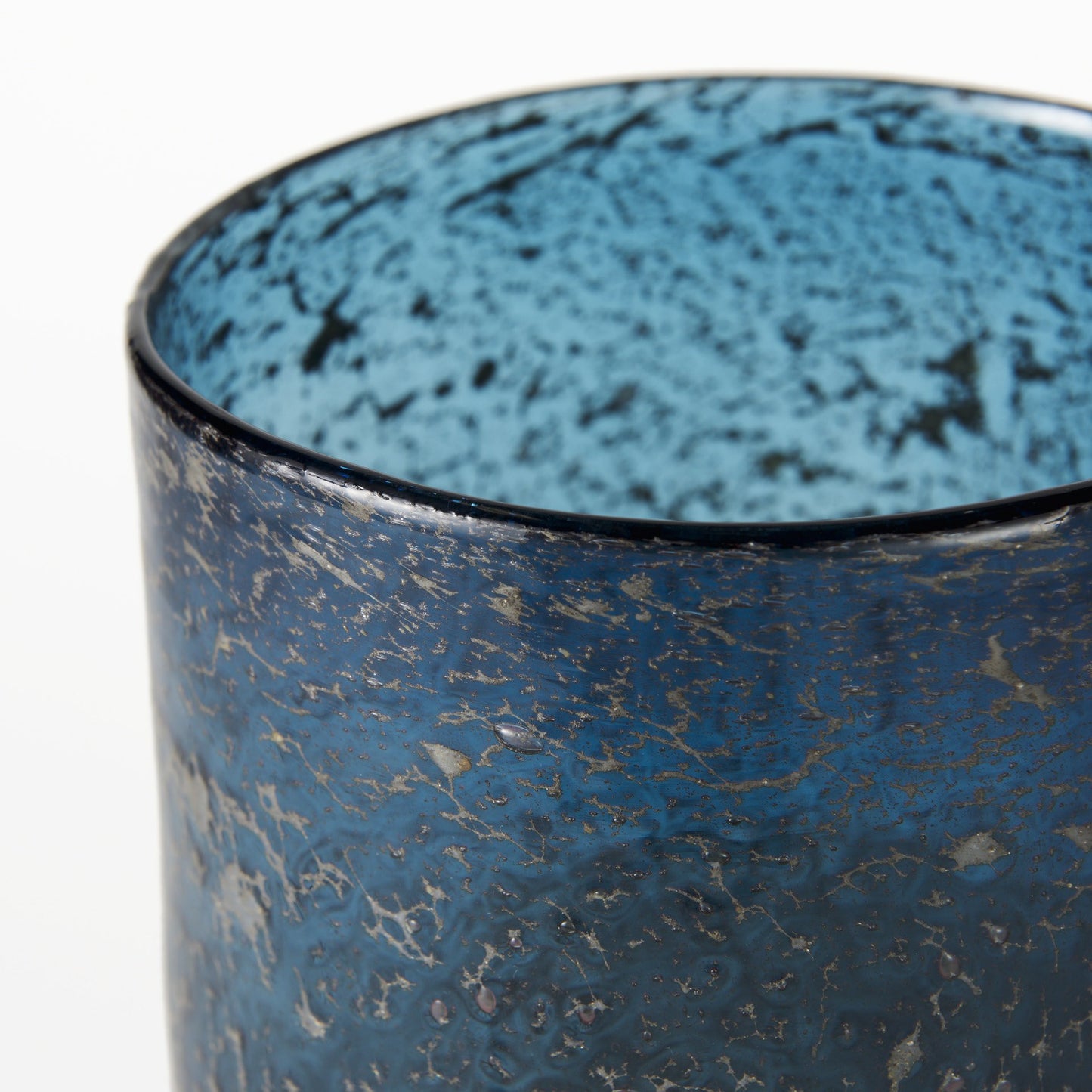 10" Artisan Blue and Gold Metallic Vase
