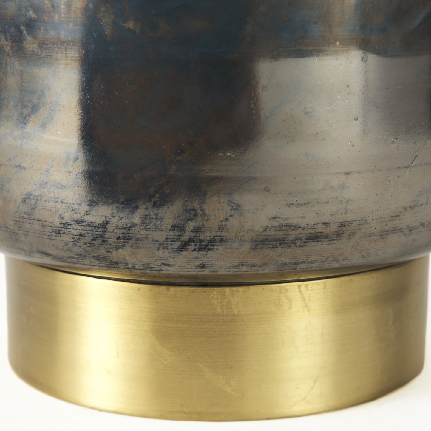 10" Artisan Blue and Gold Metallic Vase